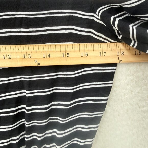 ALC Silk Striped Christopher drawstring dress black white Size 2 - Picture 11 of 14